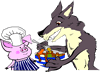 Silly Pig and the Wolf eating